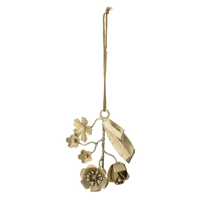 Adorno Floral Latón. Brass Floral Ornament.. Bloomingville. Nomad Estilo.  Decoración navidad. Christmas decoration.