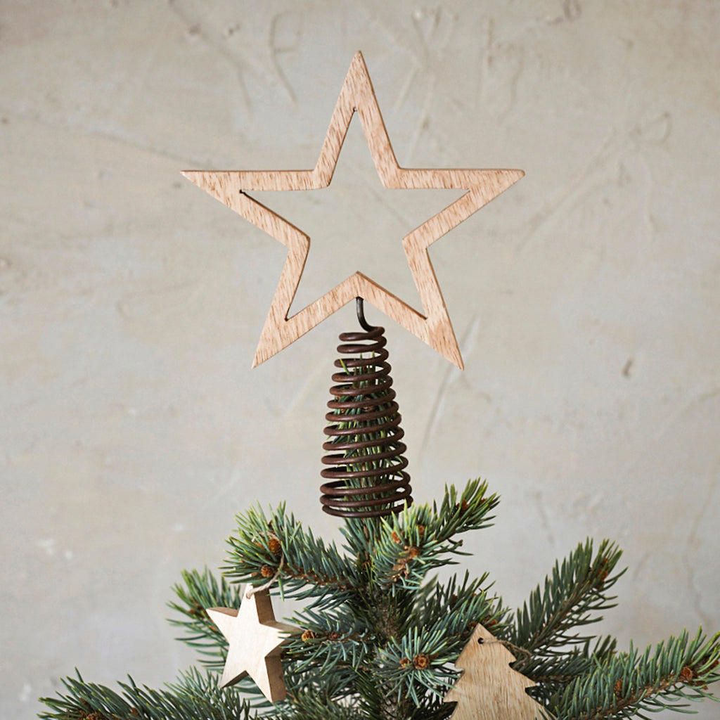 Adorno, arbol navidad, tree topper, wood, madera, mango, christmas decoration, decoracón navidad, christmas tree